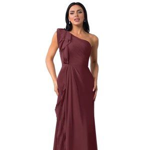 Azazie Sharon Bridesmaid Dress Size 6/8 Custom - Cabernet